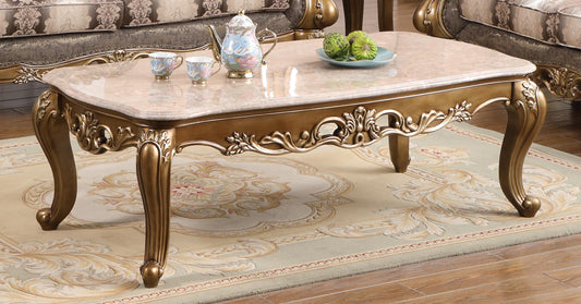 Amelia Traditional Style Coffee Table in Bronze finish Wood - ATL FURNITURE