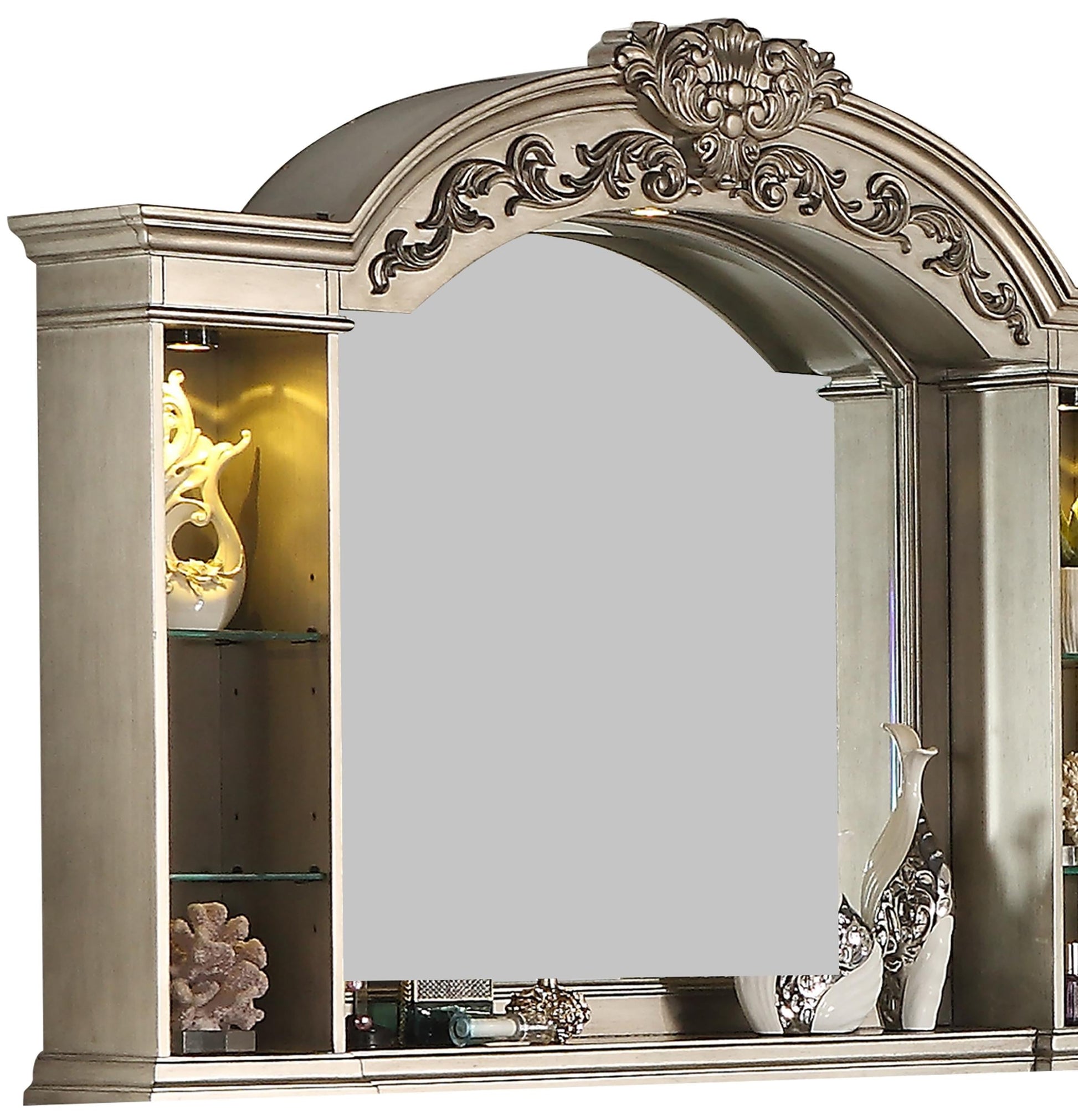 Platinum Traditional Style Mirror in Gold finish Wood - ATL FURNITURE