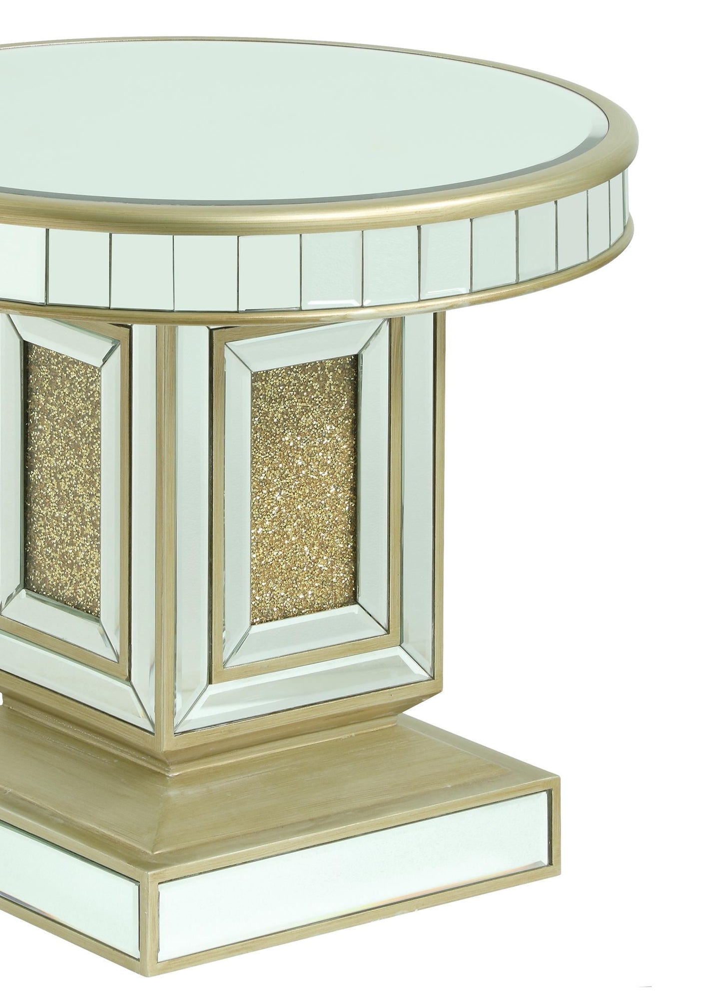 Harlow Modern Style Glass End Table with Gold fiinish - ATL FURNITURE