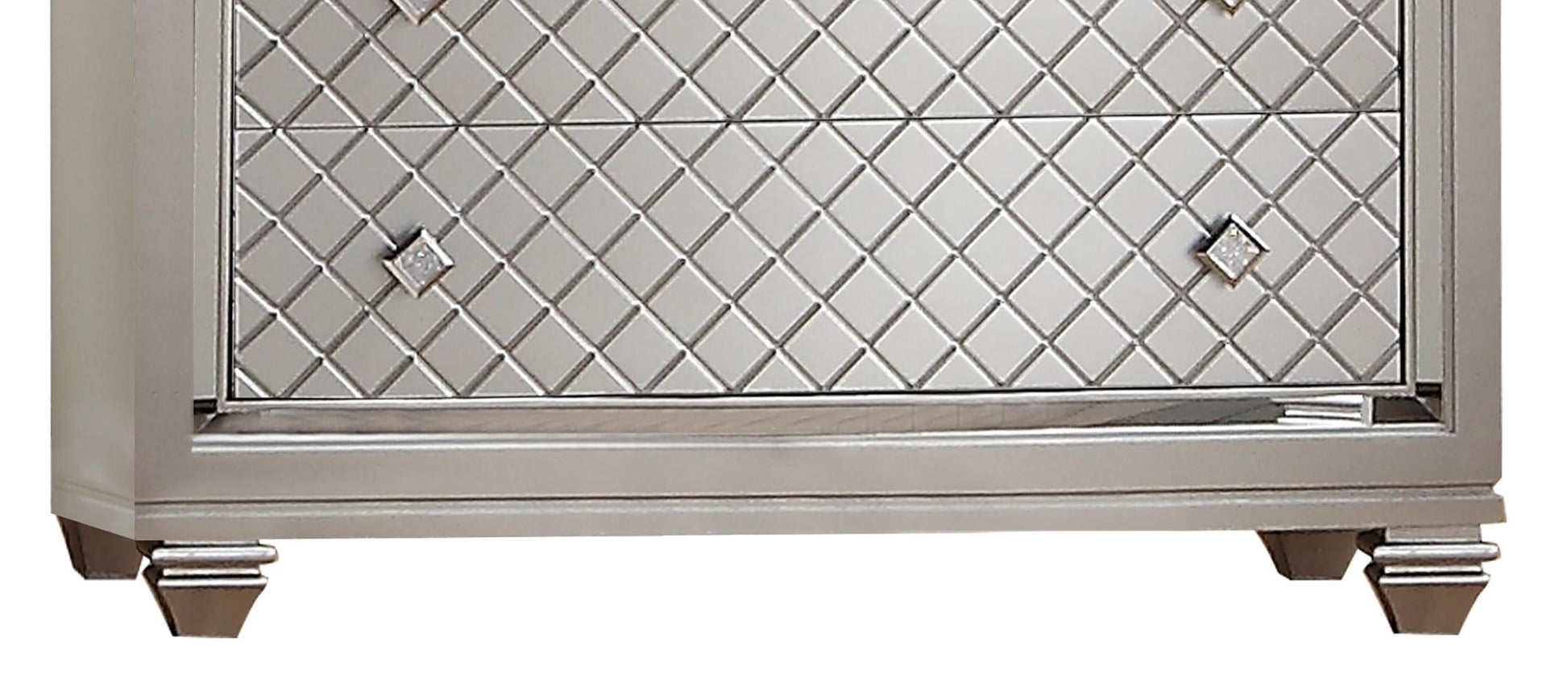 Shiney Contemporary Style Chest in Silver finish Wood - ATL FURNITURE