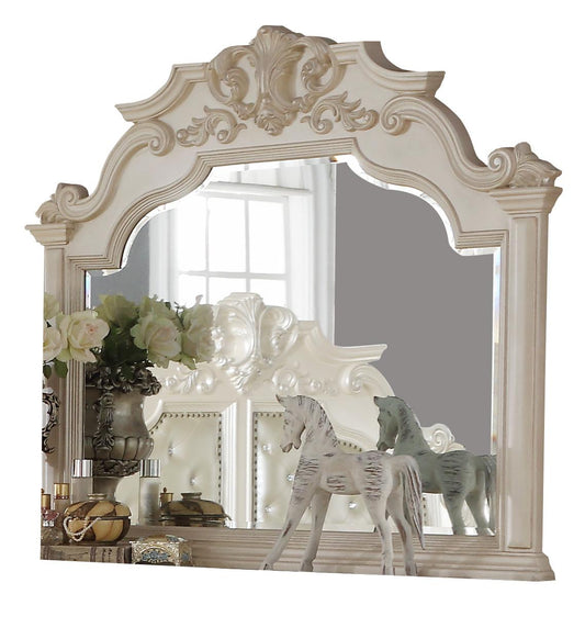 Victoria Traditional Style Mirror in Off-White finish Wood - ATL FURNITURE