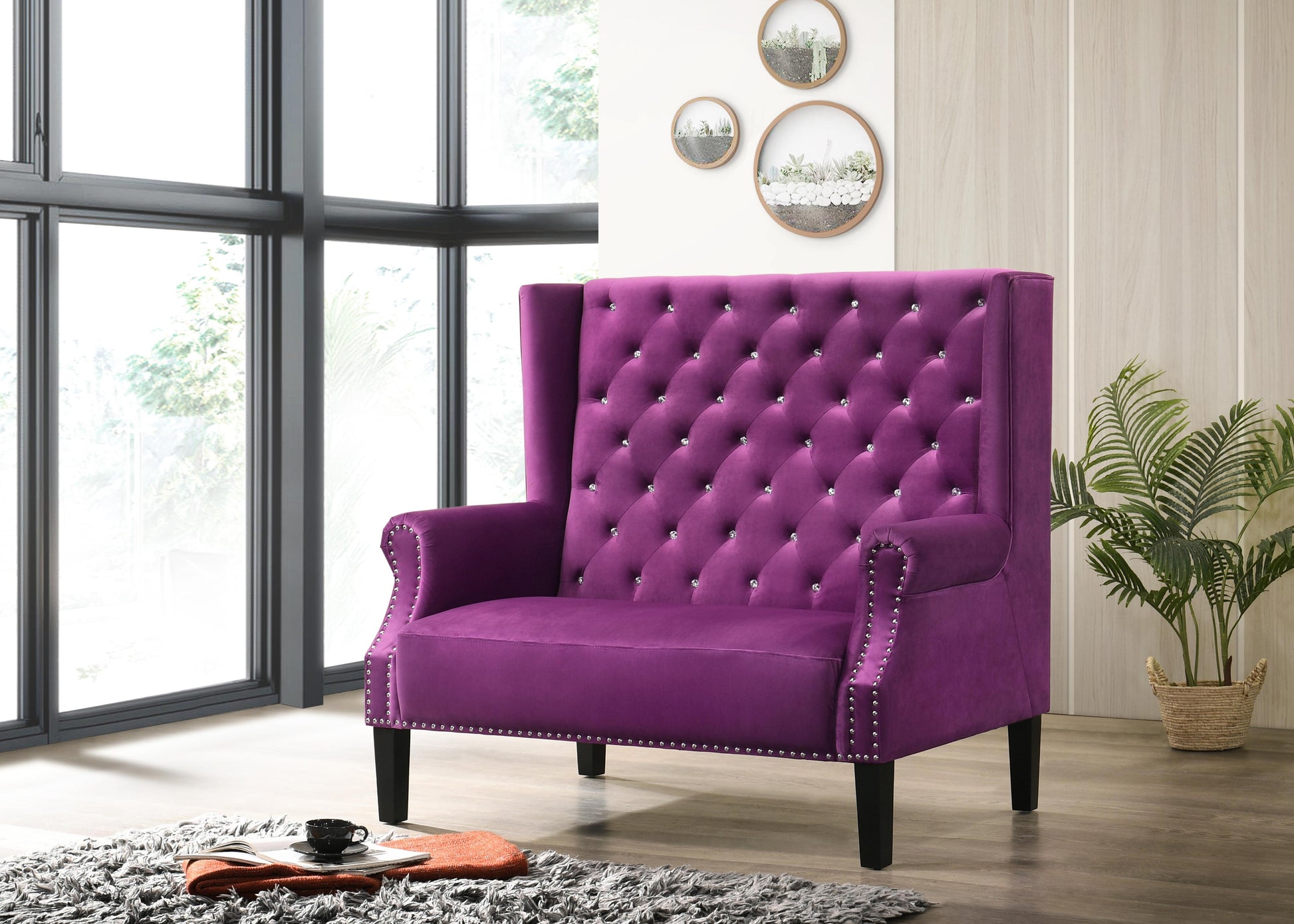 Lexi Transitional Style Purple Accent Chair - ATL FURNITURE