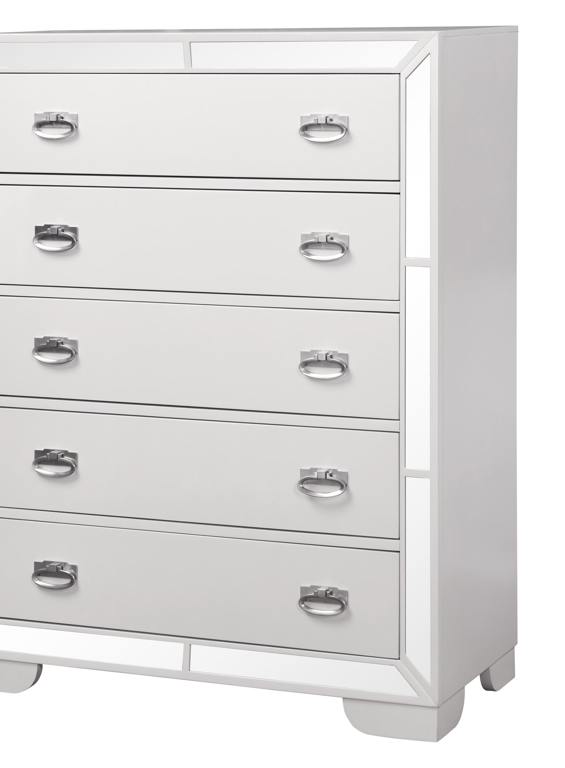 Grand Gloria Contemporary Style Chest in White finish Wood - ATL FURNITURE
