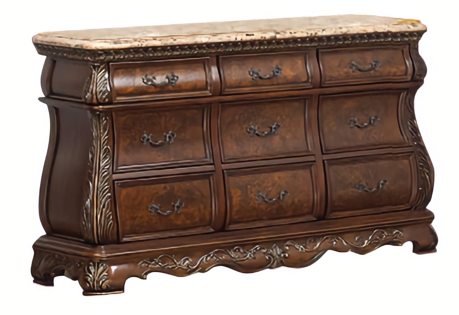 Cleopatra Traditional Style Dresser in Cherry finish Wood - ATL FURNITURE