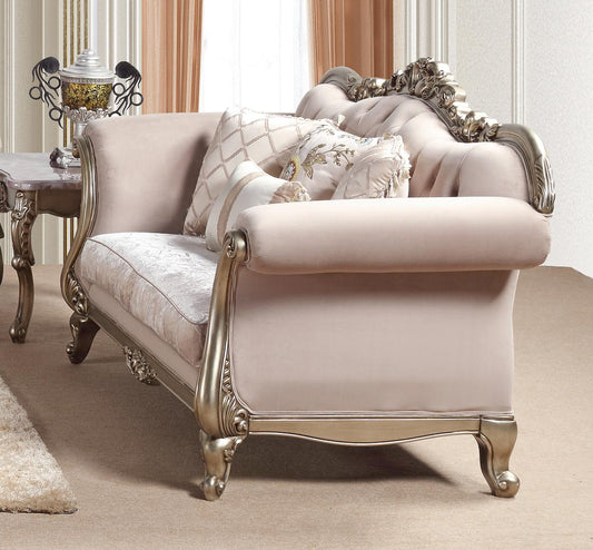 Ariana Traditional Style Loveseat in Champagne finish Wood - ATL FURNITURE