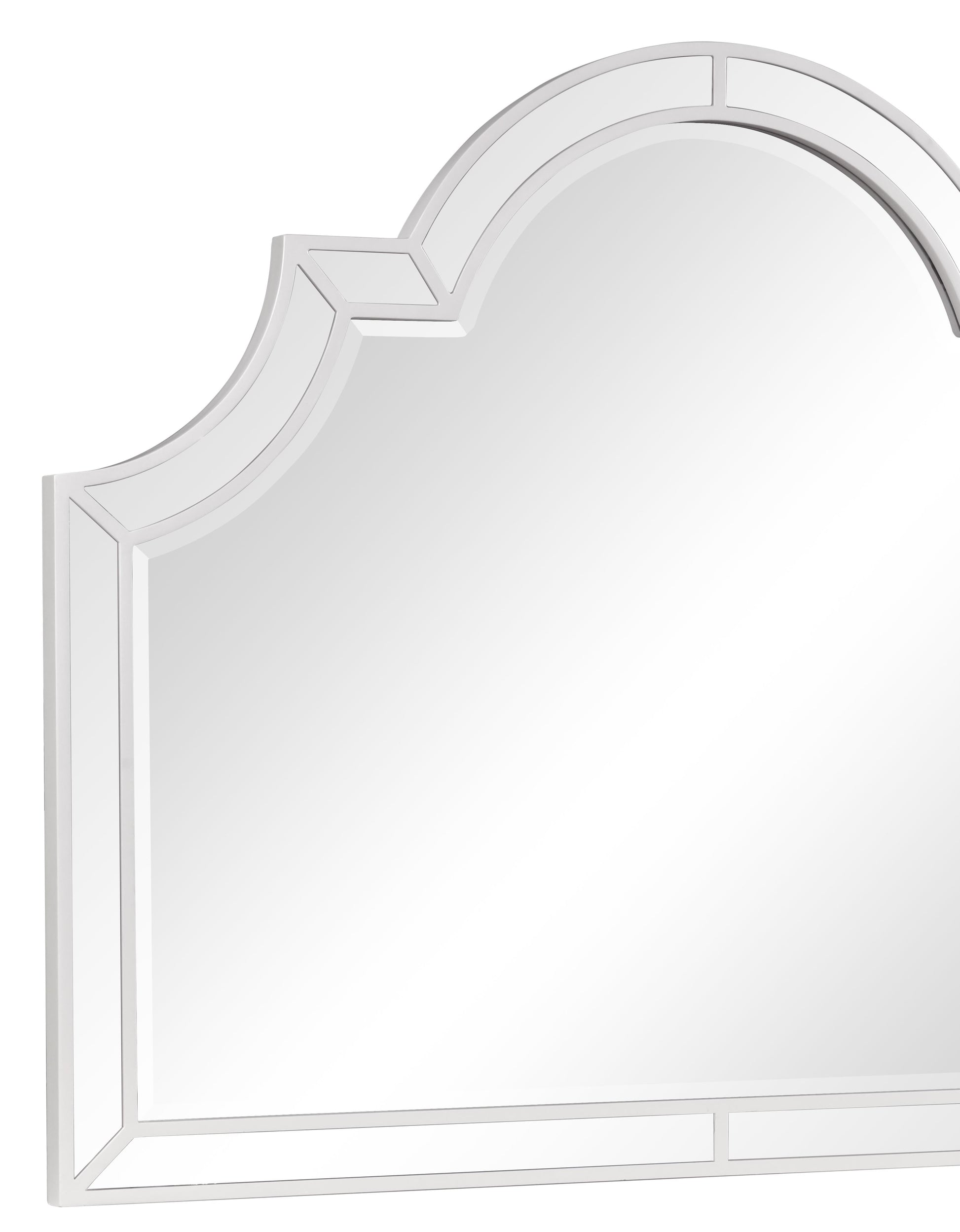 Grand Gloria Contemporary Style Mirror in White finish Wood - ATL FURNITURE