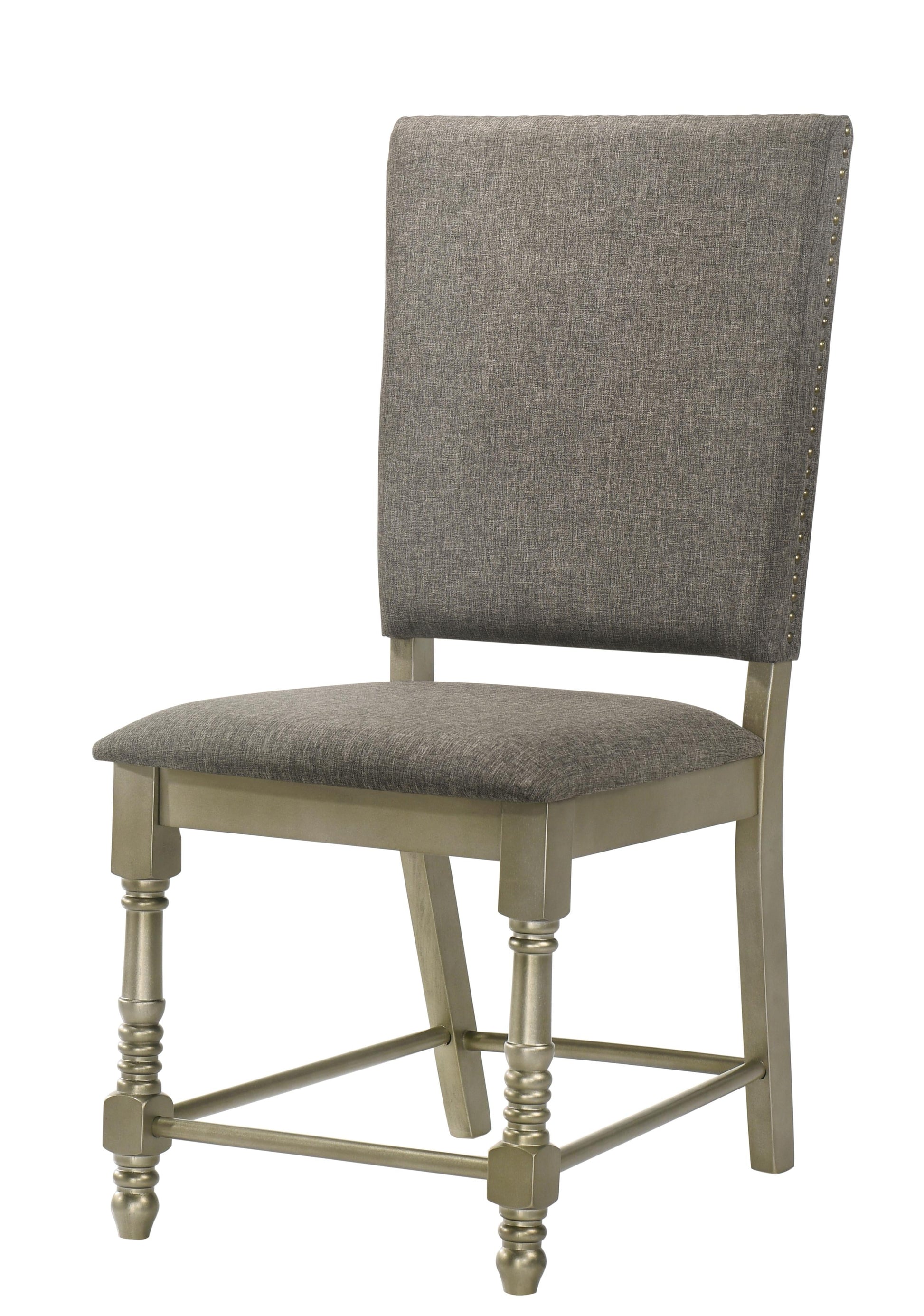 Eden Transitional Style Dining Chair in Dark Gray Fabric - ATL FURNITURE