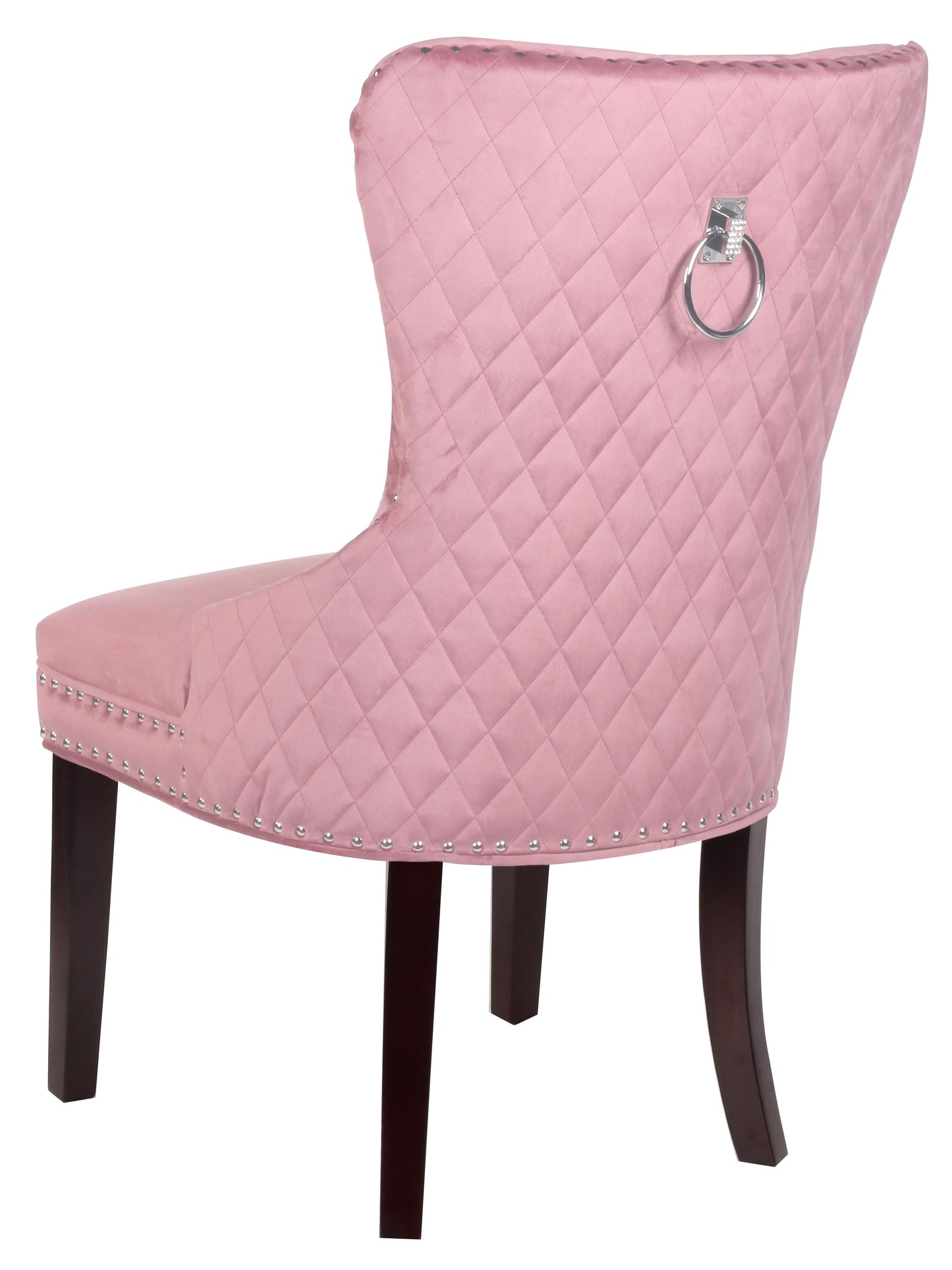 Bronx Transitional Style Pink Dining Chair in Walnut Wood - ATL FURNITURE