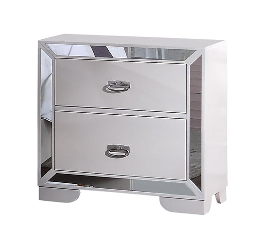 Gloria Contemporary Style Nightstand in White finish Wood - ATL FURNITURE