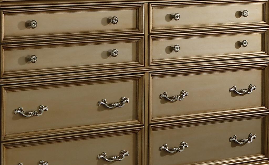 Miranda Transitional Style Dresser in Gold finish Wood - ATL FURNITURE