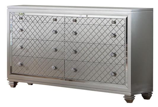 Shiney Contemporary Style Dresser in Silver finish Wood - ATL FURNITURE