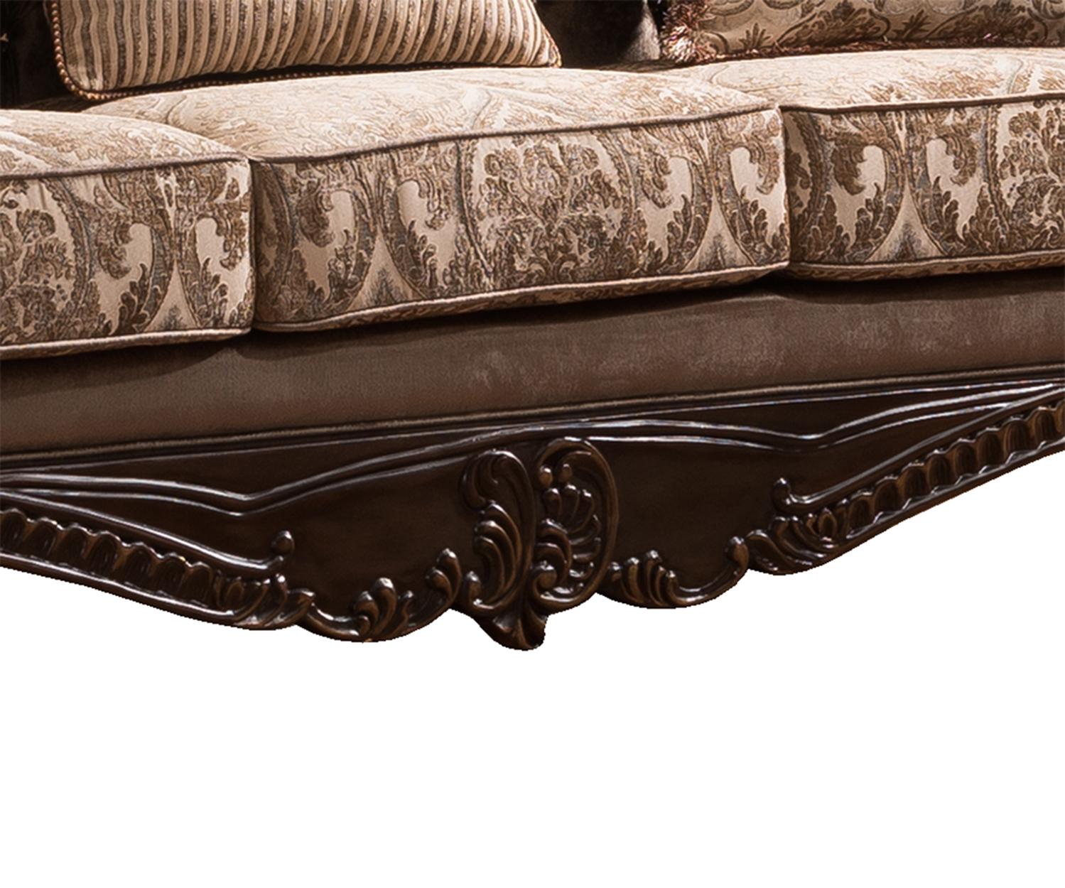 Giana Traditional Style Sofa in Cherry finish Wood - ATL FURNITURE