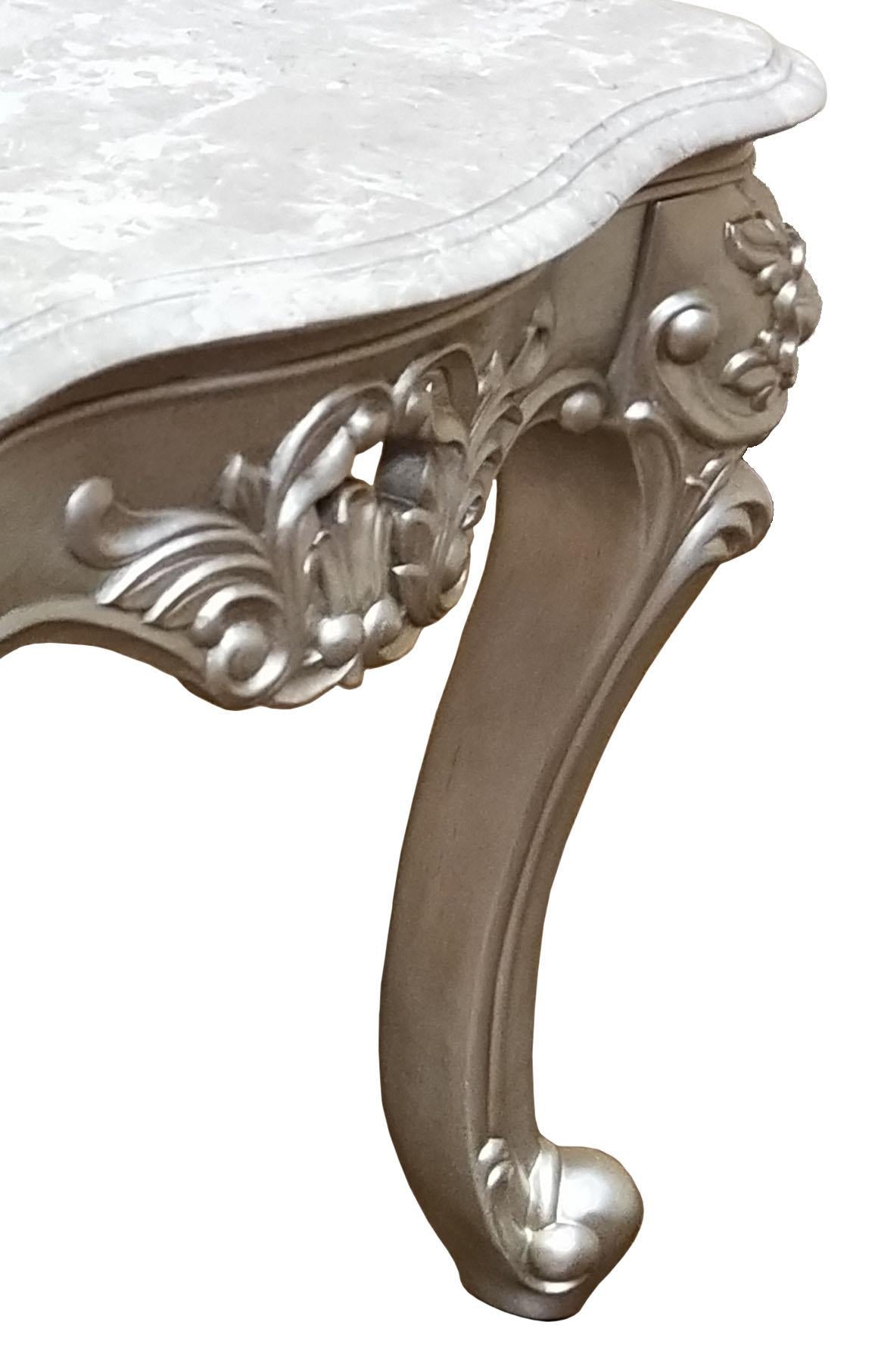 Ariel Transitional Style End Table in Silver finish Wood - ATL FURNITURE