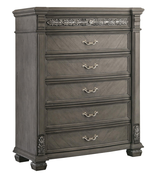 Silvy Transitional Style Chest in Gray finish Wood - ATL FURNITURE