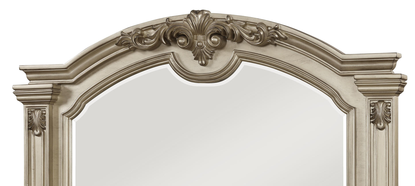 Alicia Transitional Style Mirror in Beige finish Wood - ATL FURNITURE