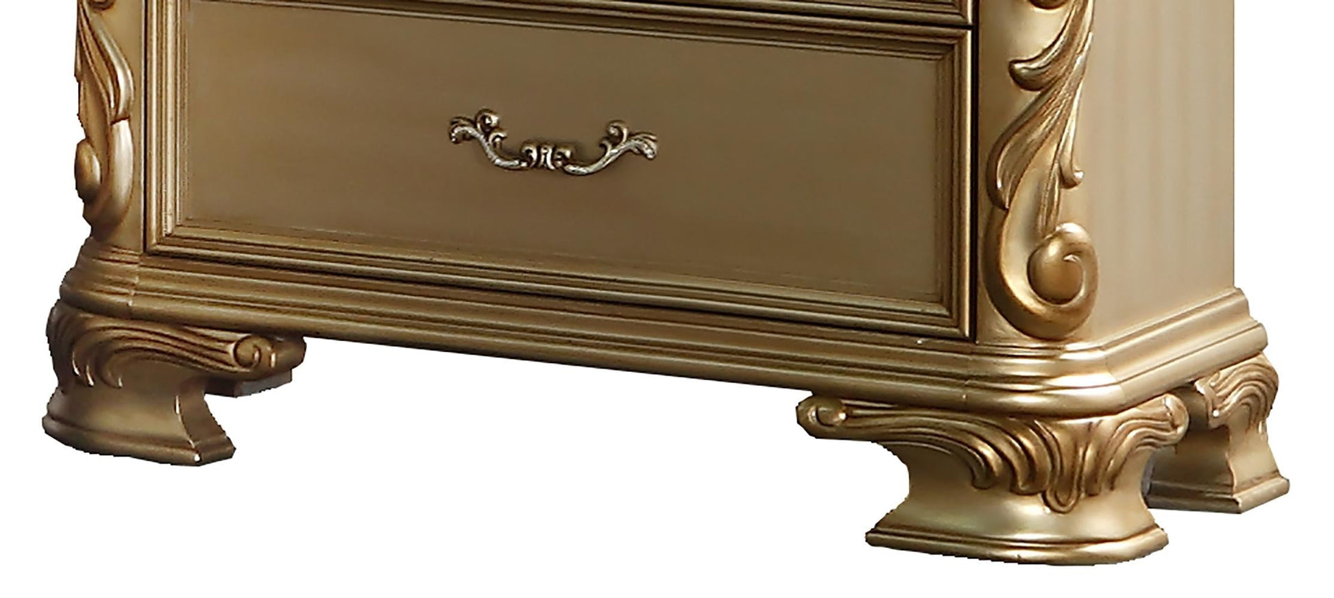 Miranda Transitional Style Nightstand in Gold finish Wood - ATL FURNITURE