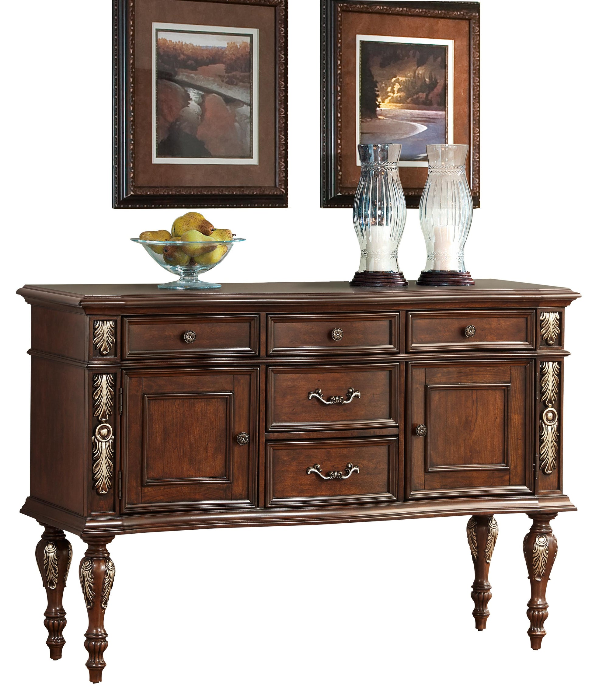 Rosanna Traditional Style Dining Server in Cherry finish Wood - ATL FURNITURE