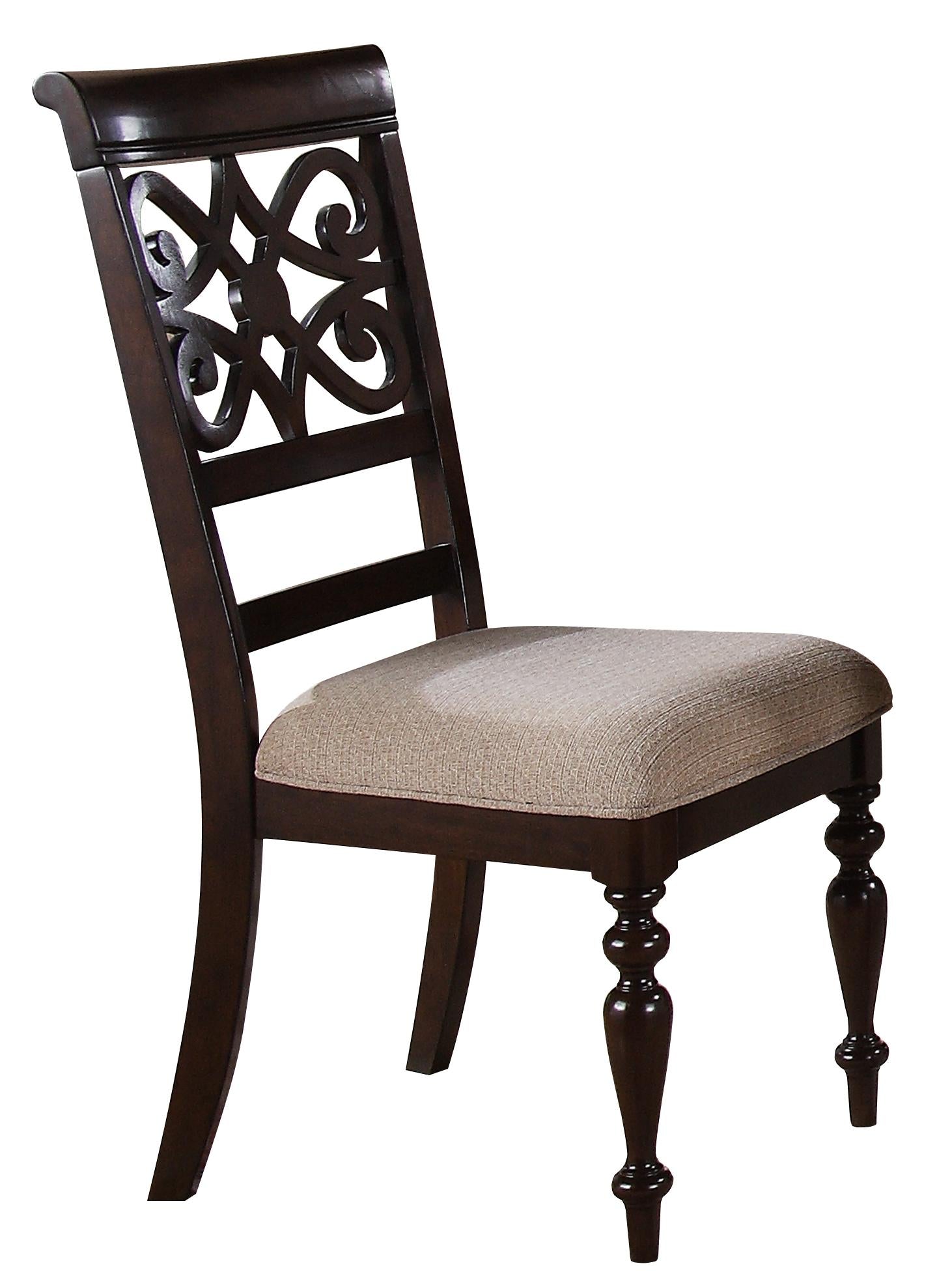 Zora Transitional Style Dining Chair in Cherry finish Wood - ATL FURNITURE