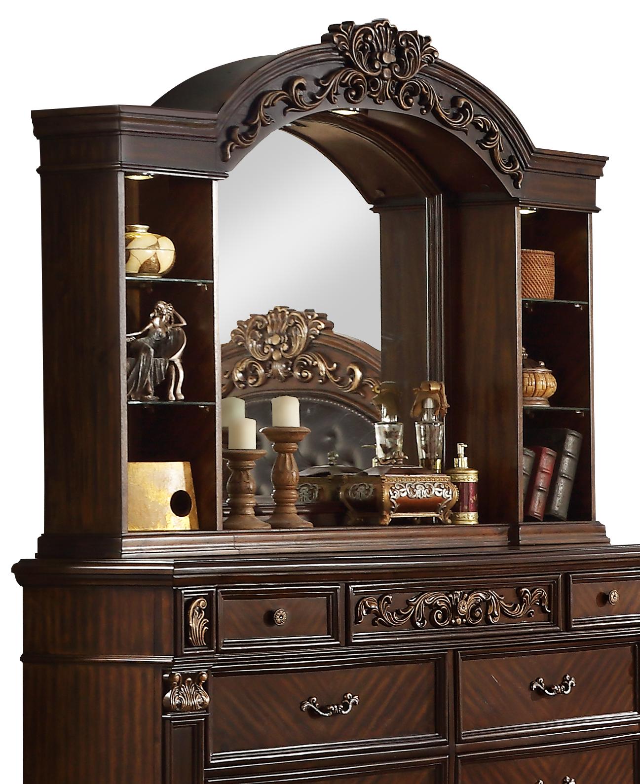 Aspen Traditional Style Mirror in Cherry finish Wood - ATL FURNITURE