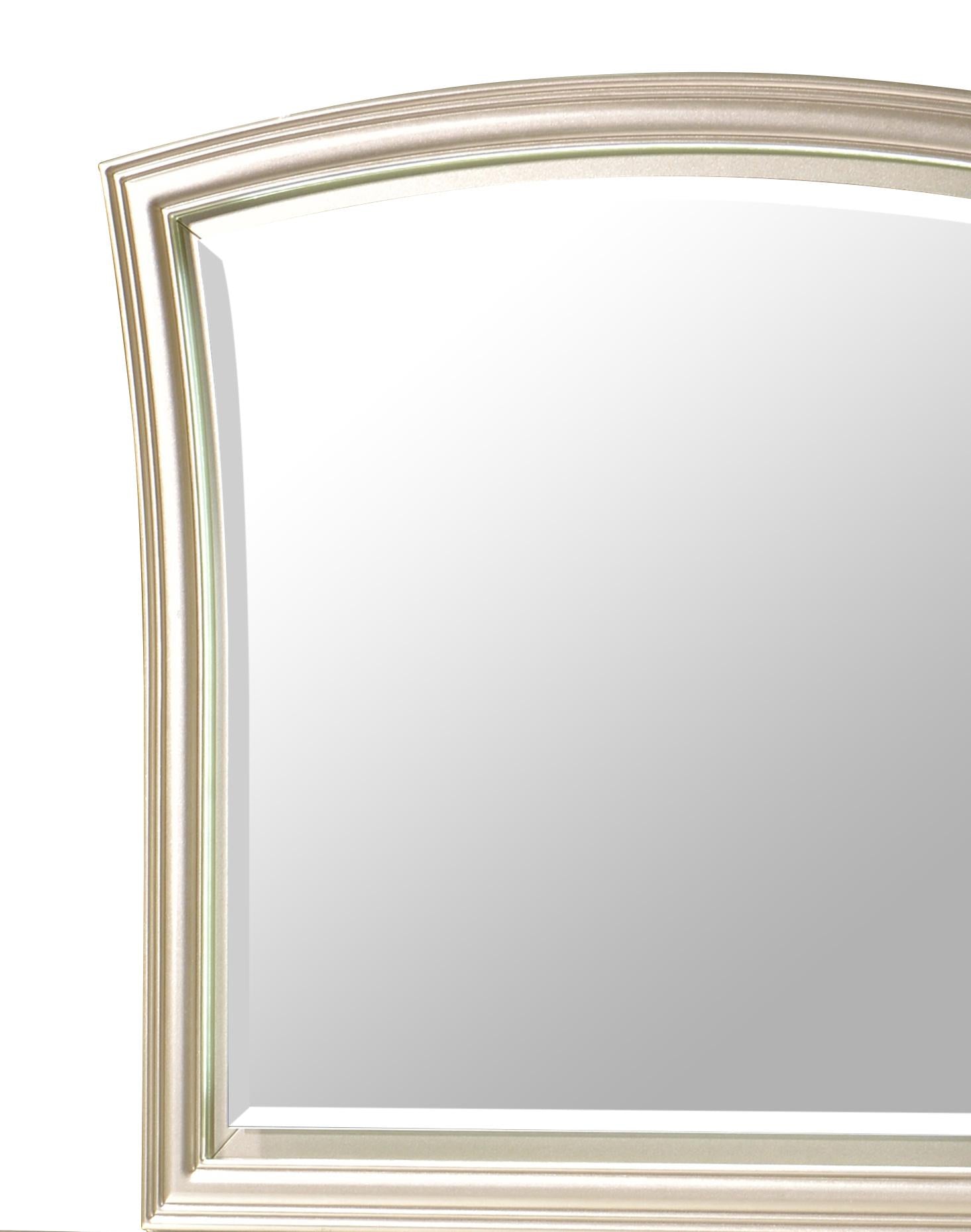 Faisal Transitional Style Mirror in Champagne finish Wood - ATL FURNITURE