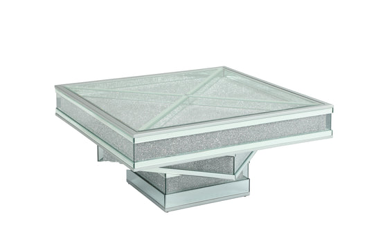 Ava Modern Style Glass Coffee Table with Silver fiinish - ATL FURNITURE