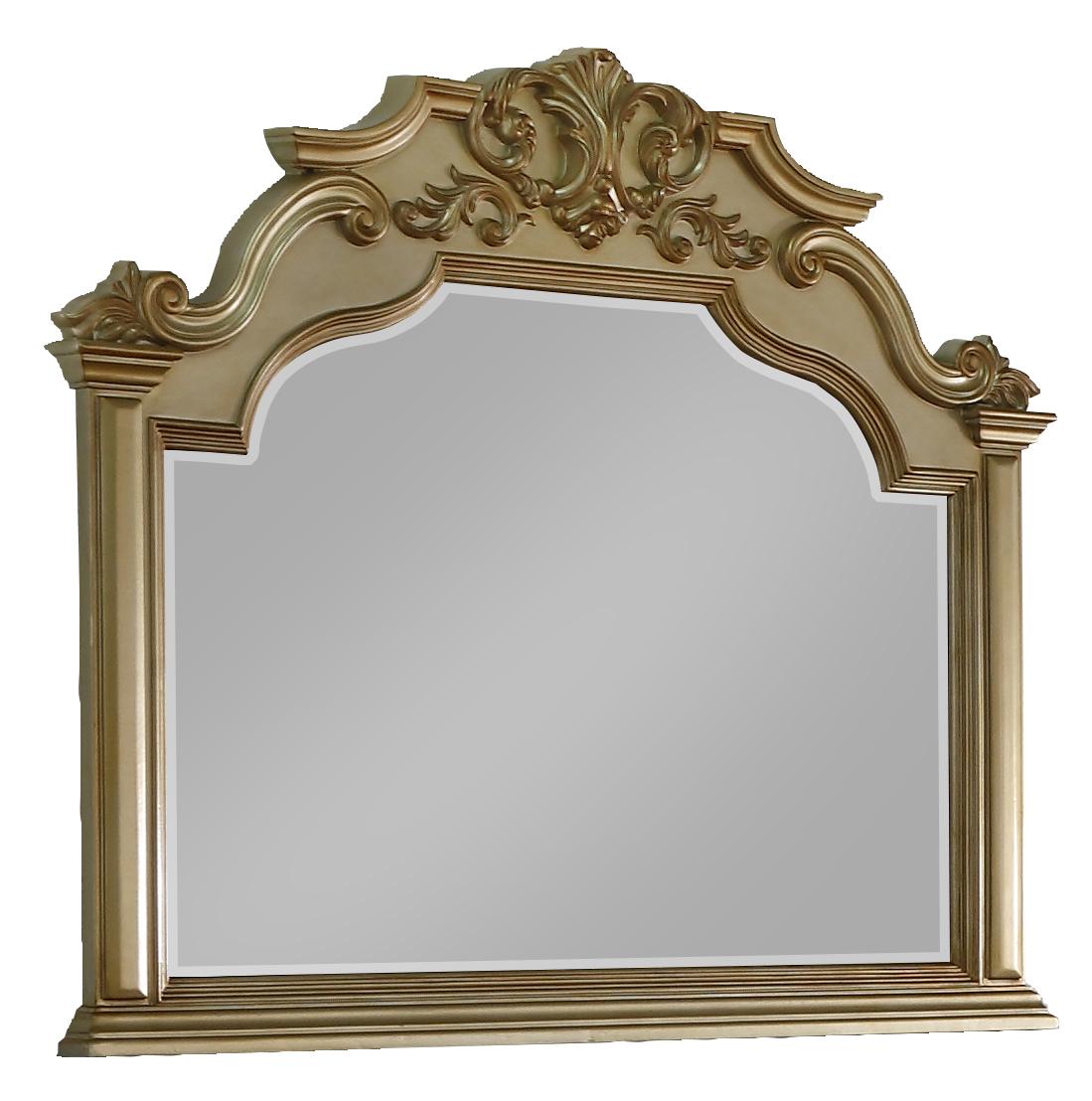 Miranda Transitional Style Mirror in Gold finish Wood - ATL FURNITURE