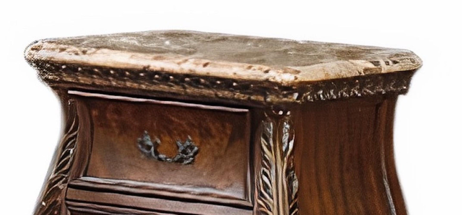 Cleopatra Traditional Style Nightstand in Cherry finish Wood - ATL FURNITURE