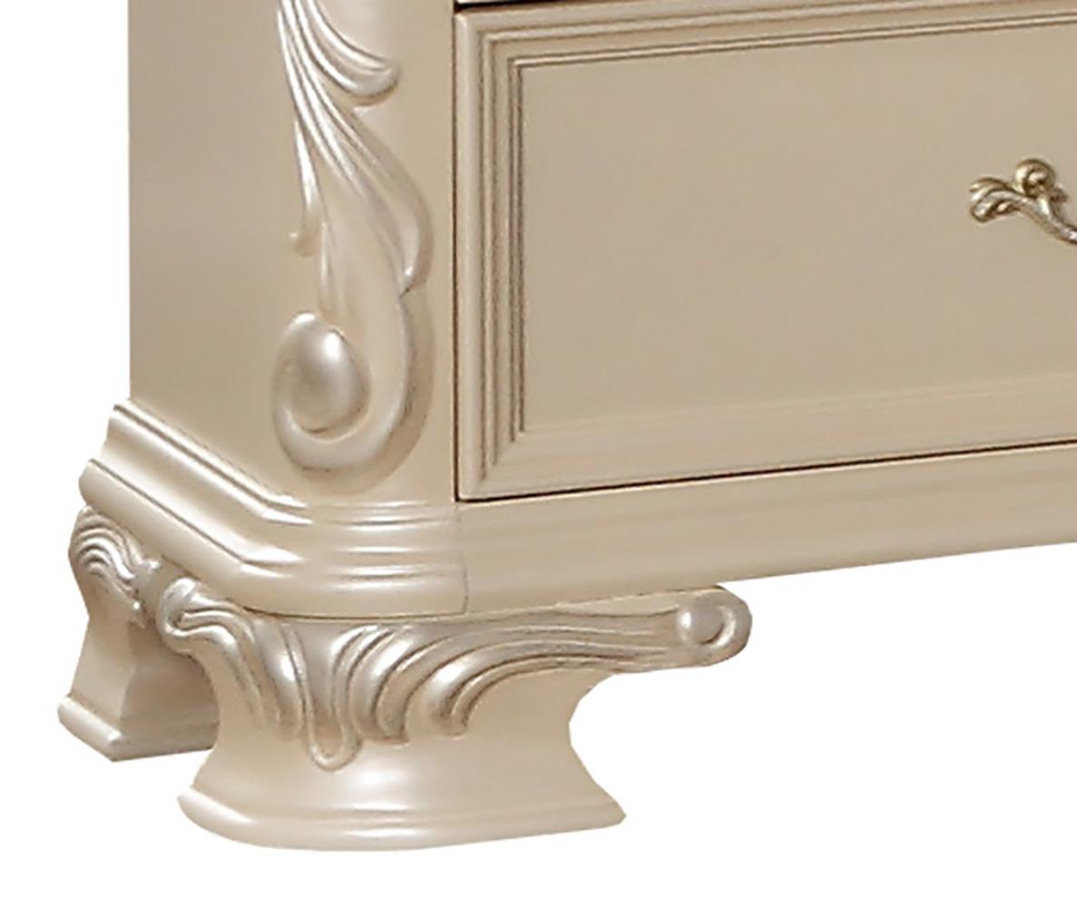 Victoria Traditional Style Nightstand in Off-White finish Wood - ATL FURNITURE