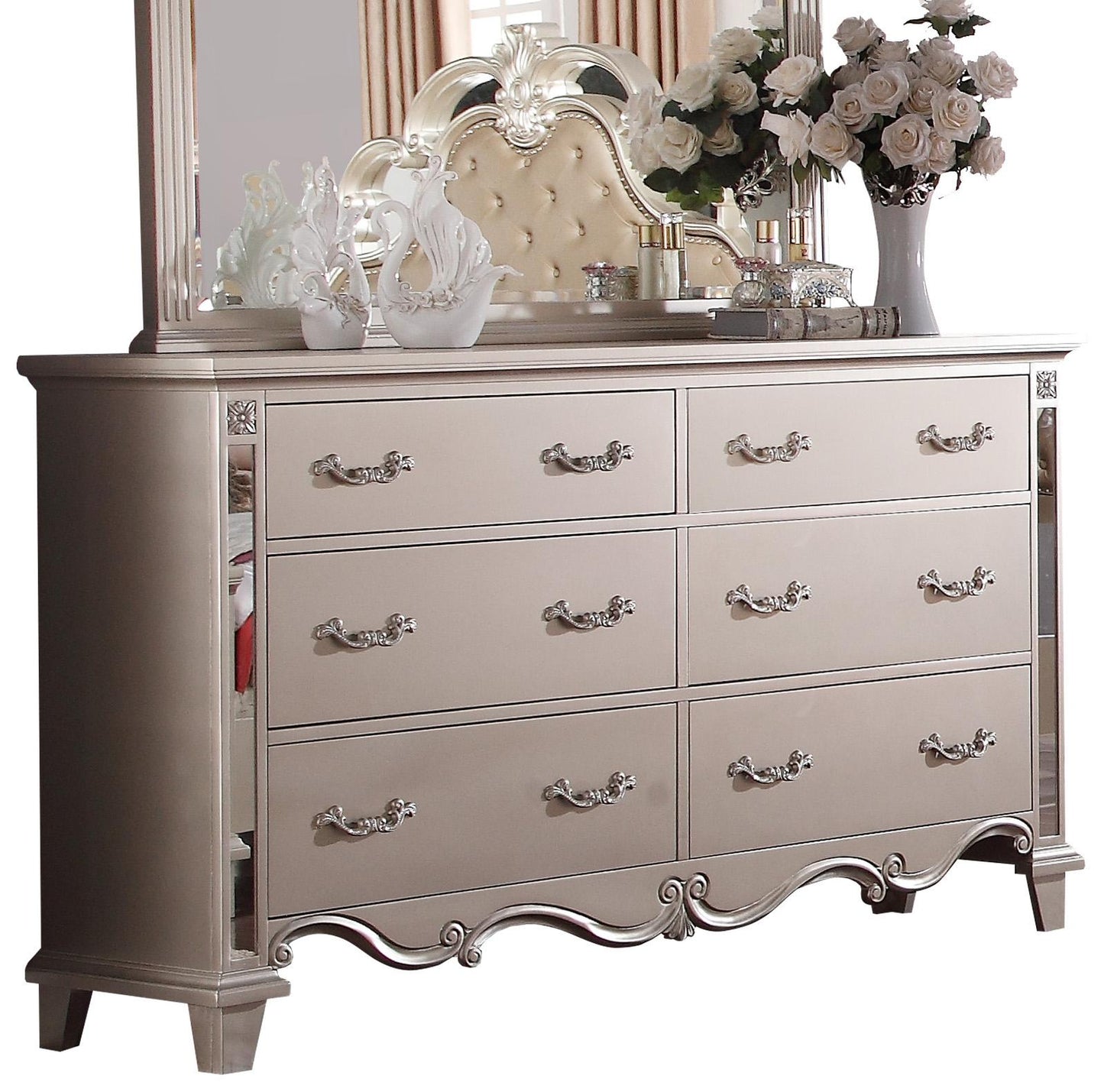 Sonia Contemporary Style Dresser in Beige finish Wood - ATL FURNITURE