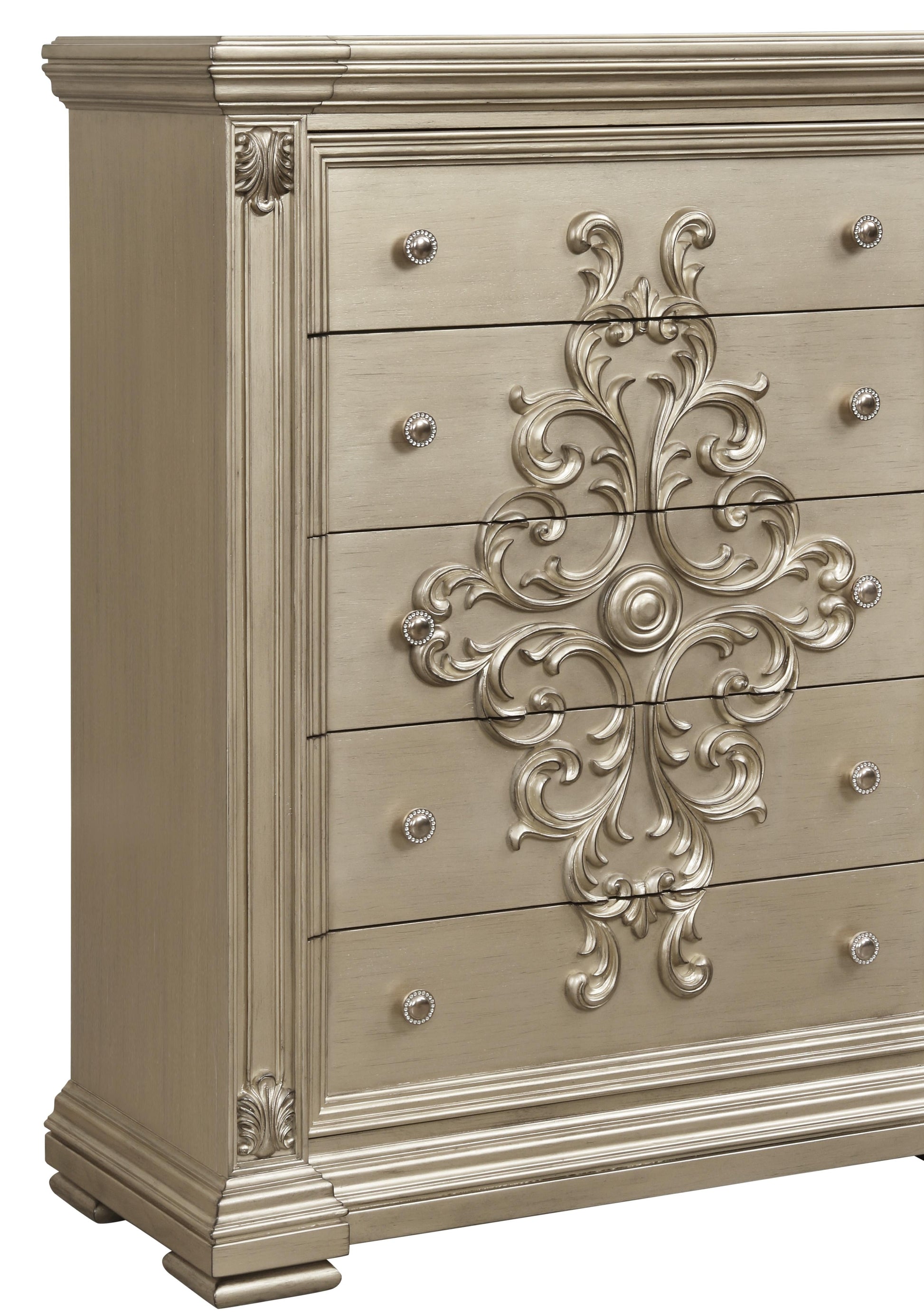 Alicia Transitional Style Chest in Beige finish Wood - ATL FURNITURE