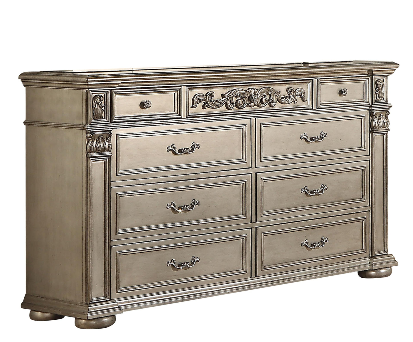 Platinum Traditional Style Dresser in Gold finish Wood - ATL FURNITURE