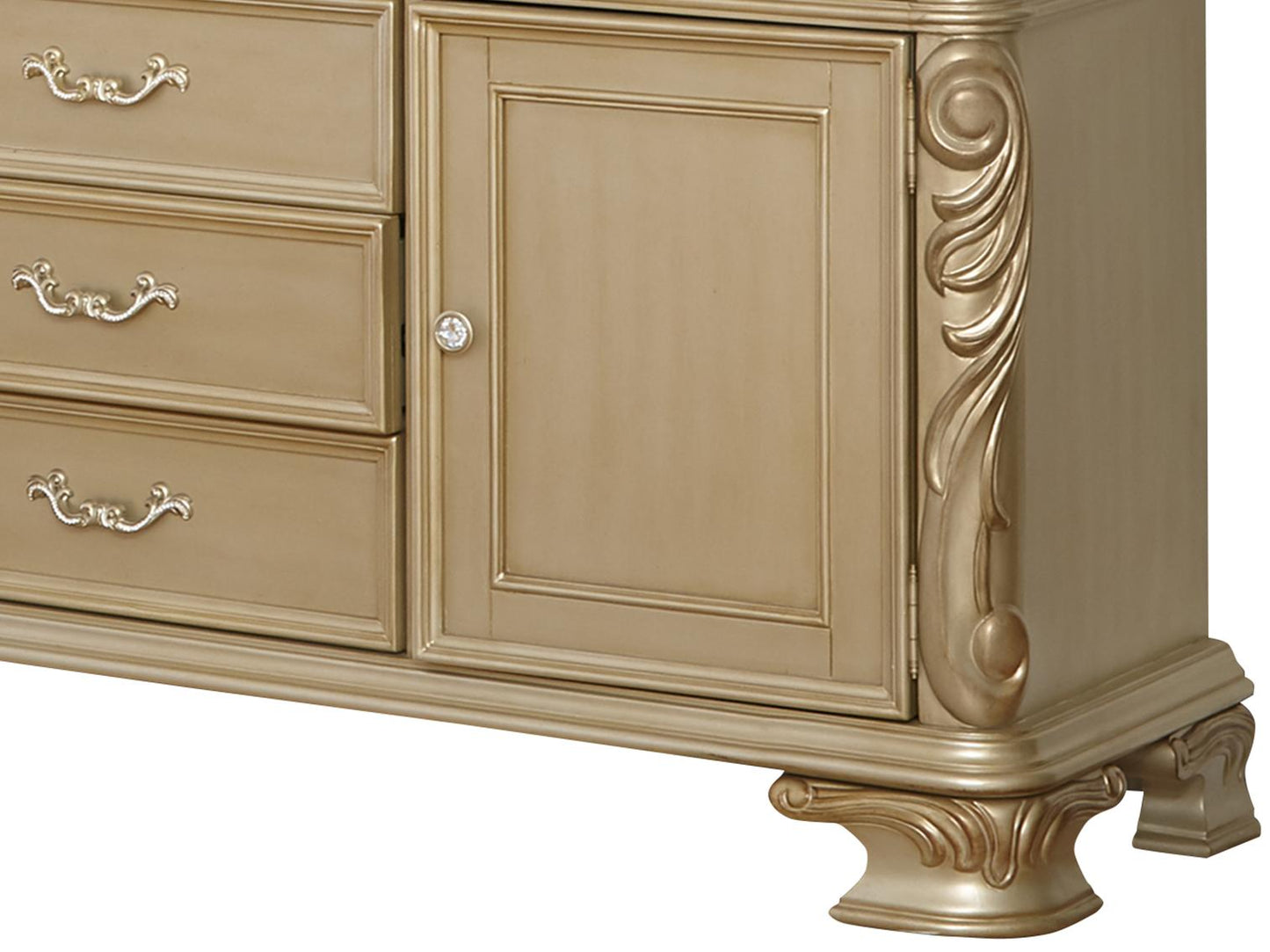 Miranda Transitional Style Dining Buffet in Gold finish Wood - ATL FURNITURE