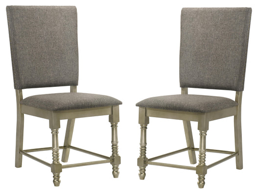 Eden Transitional Style Dining Chair in Dark Gray Fabric - ATL FURNITURE