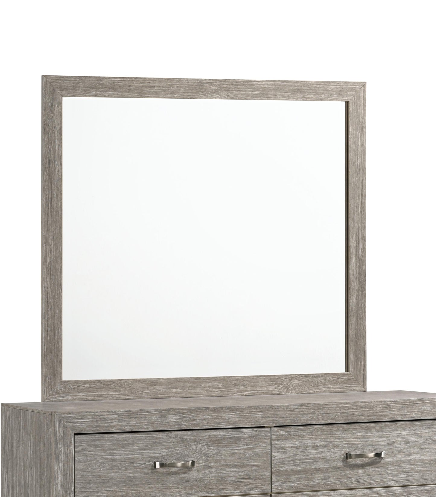 Yasmine White Modern Style Mirror in Gray finish Wood - ATL FURNITURE