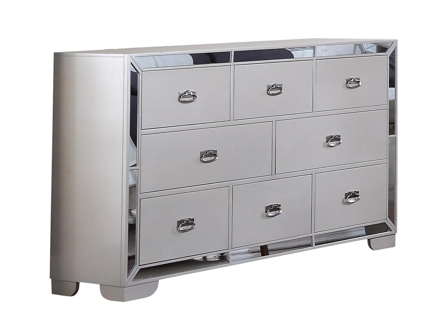 Gloria Contemporary Style Dresser in White finish Wood - ATL FURNITURE