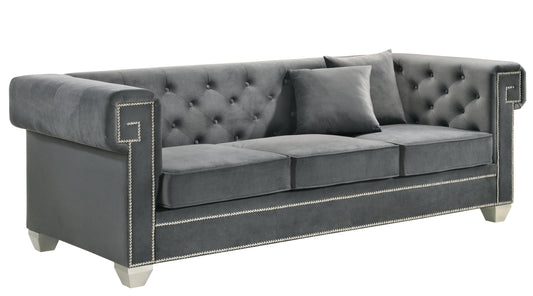 Clover Modern Style Gray Sofa with Steel Legs - ATL FURNITURE