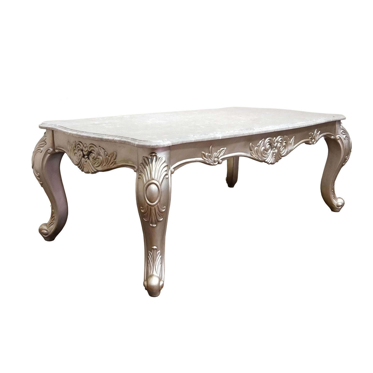 Emily Transitional Style Coffee Table in Champagne finish Wood - ATL FURNITURE