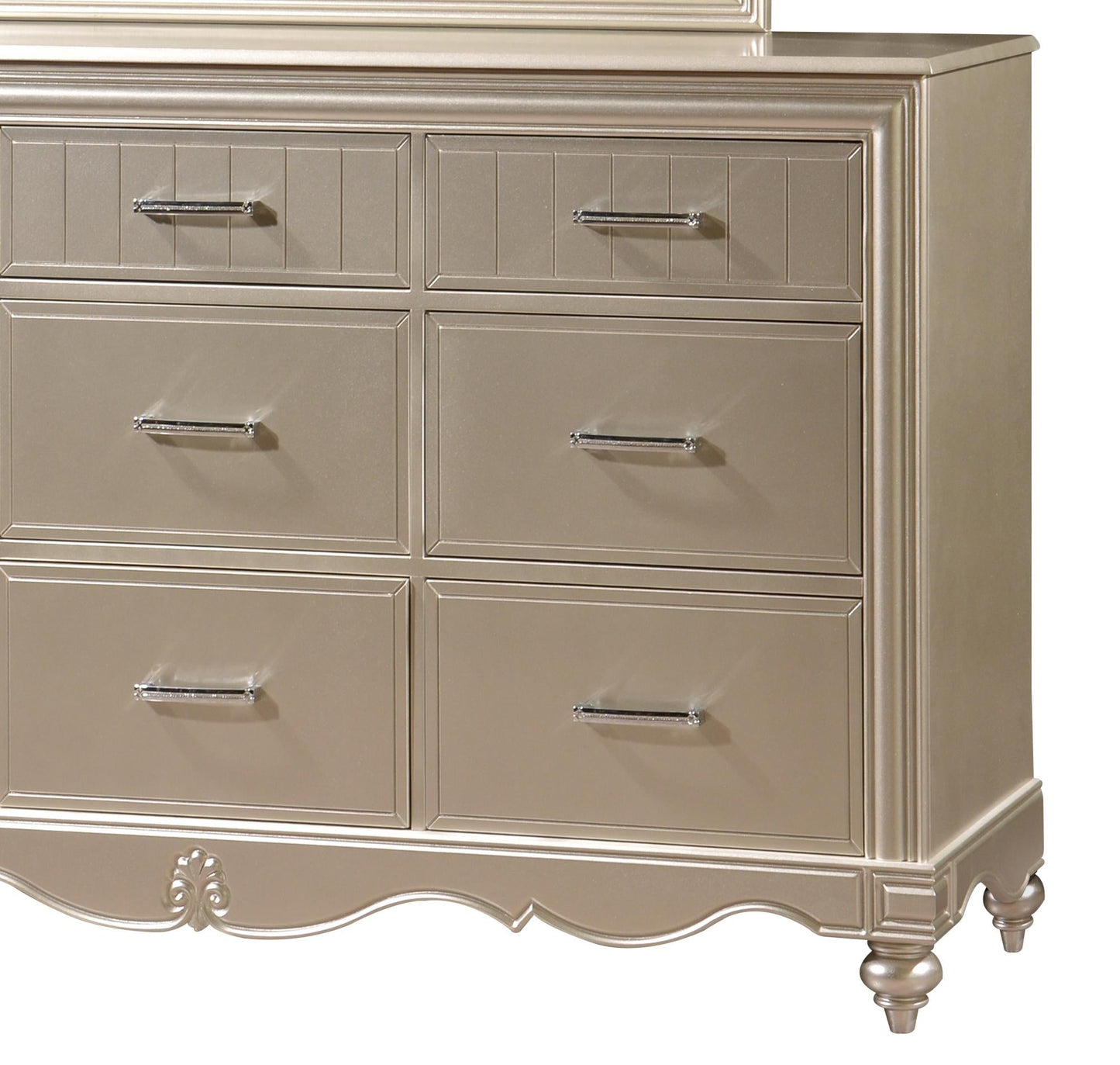 Faisal Transitional Style Dresser in Champagne finish Wood - ATL FURNITURE