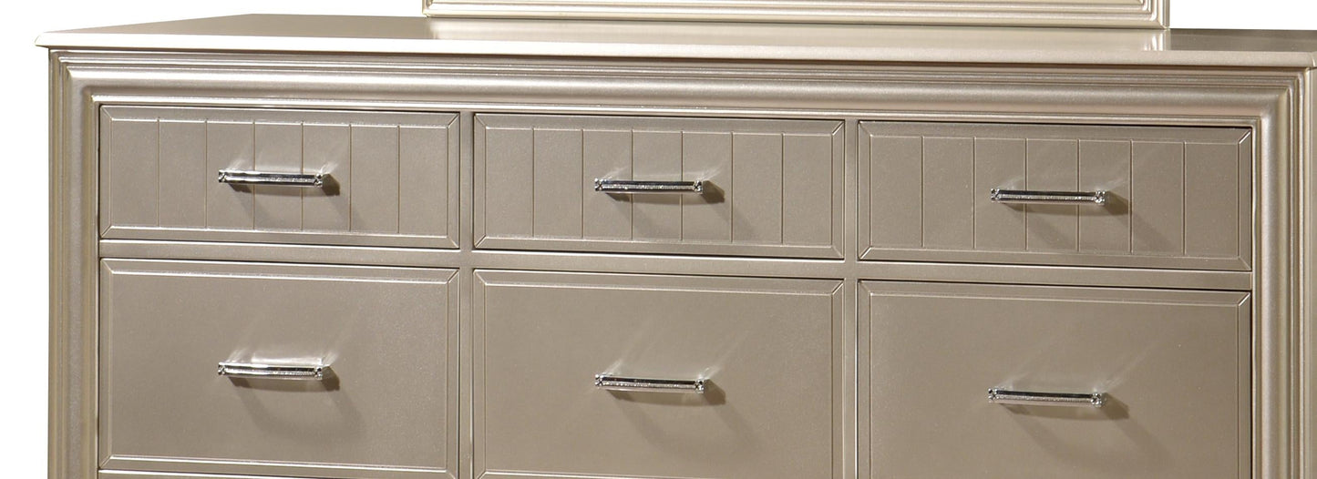 Faisal Transitional Style Dresser in Champagne finish Wood - ATL FURNITURE