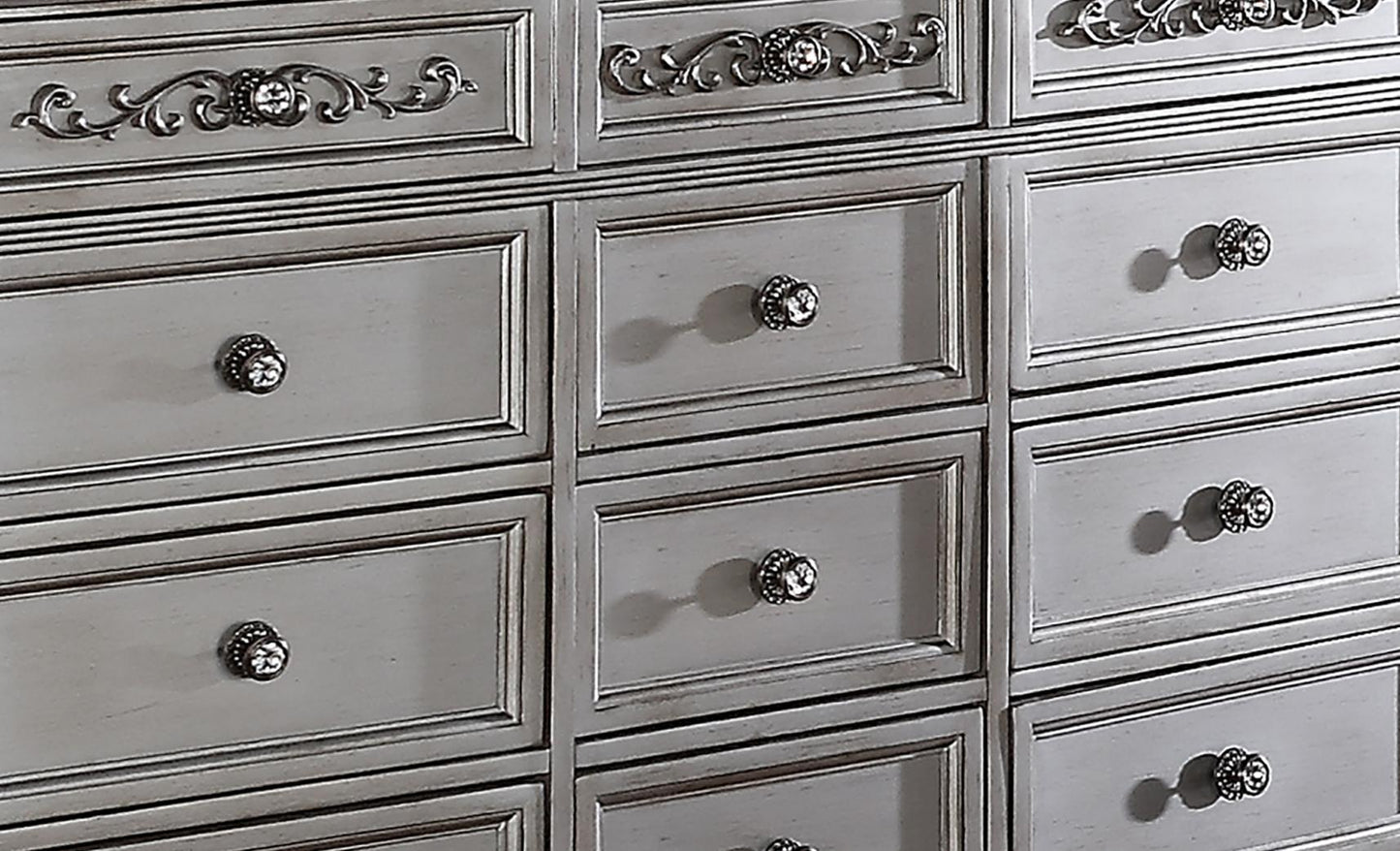 Pamela Transitional Style Dresser in Silver finish Wood - ATL FURNITURE