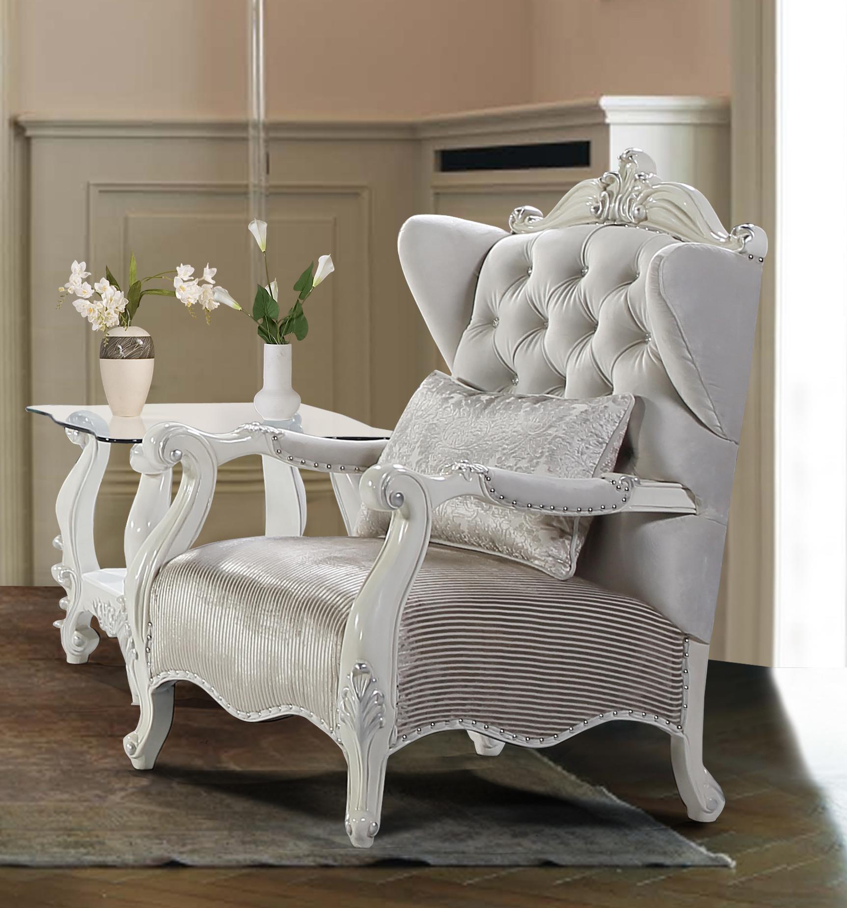 Juliana Traditional Style Chair in Pearl White finish Wood - ATL FURNITURE