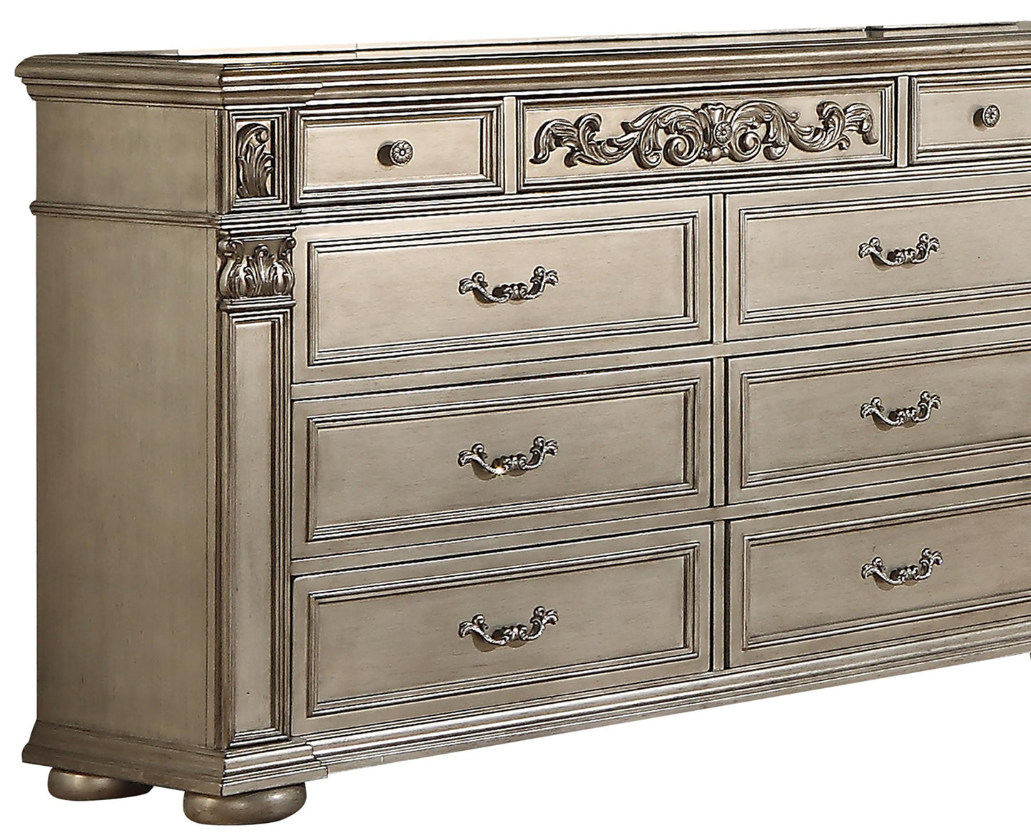 Platinum Traditional Style Dresser in Gold finish Wood - ATL FURNITURE