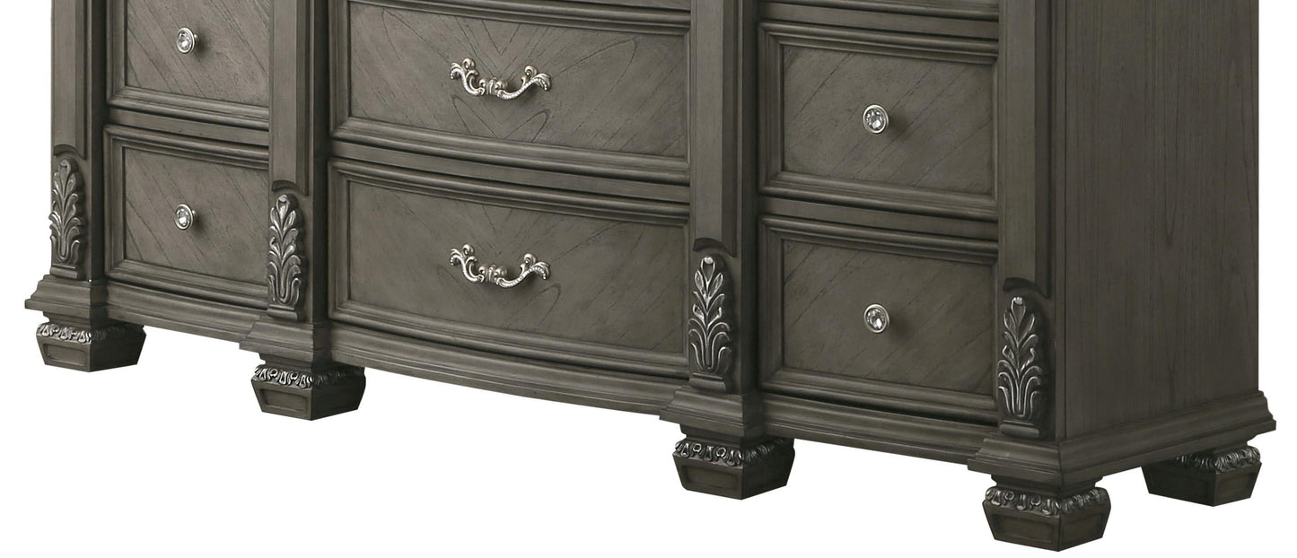 Silvy Transitional Style Dresser in Gray finish Wood - ATL FURNITURE