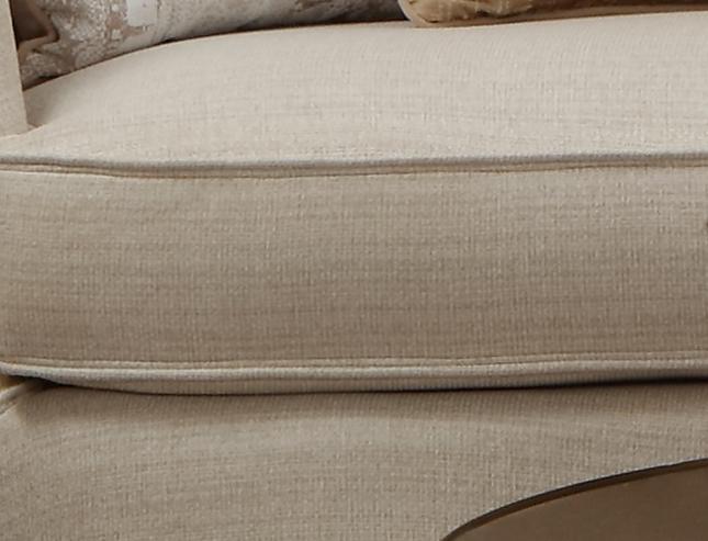 Cora Modern Style Beige Loveseat in Gold finish - ATL FURNITURE