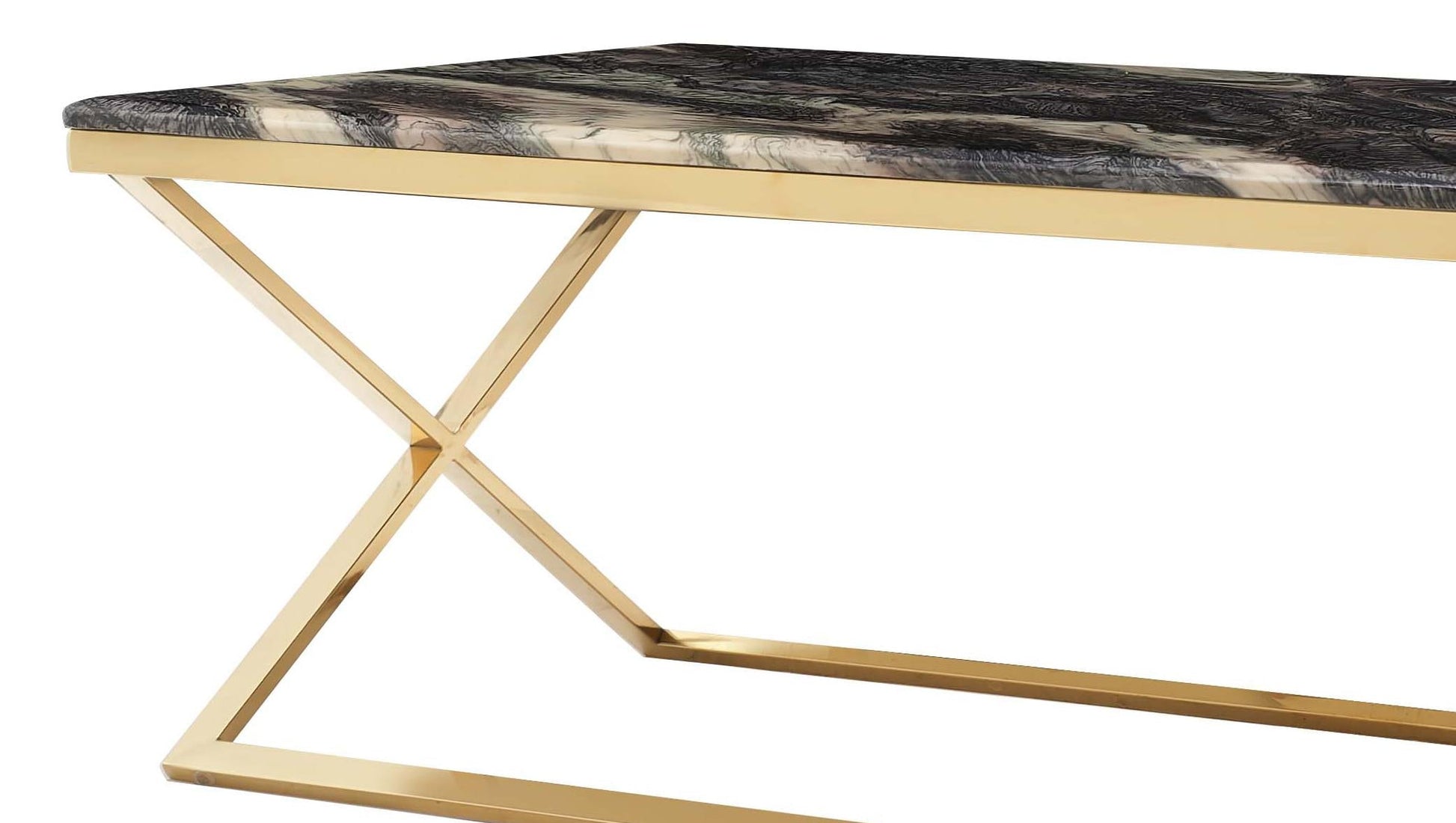 Ara Modern Style Marble Coffee Table with Metal Base - ATL FURNITURE