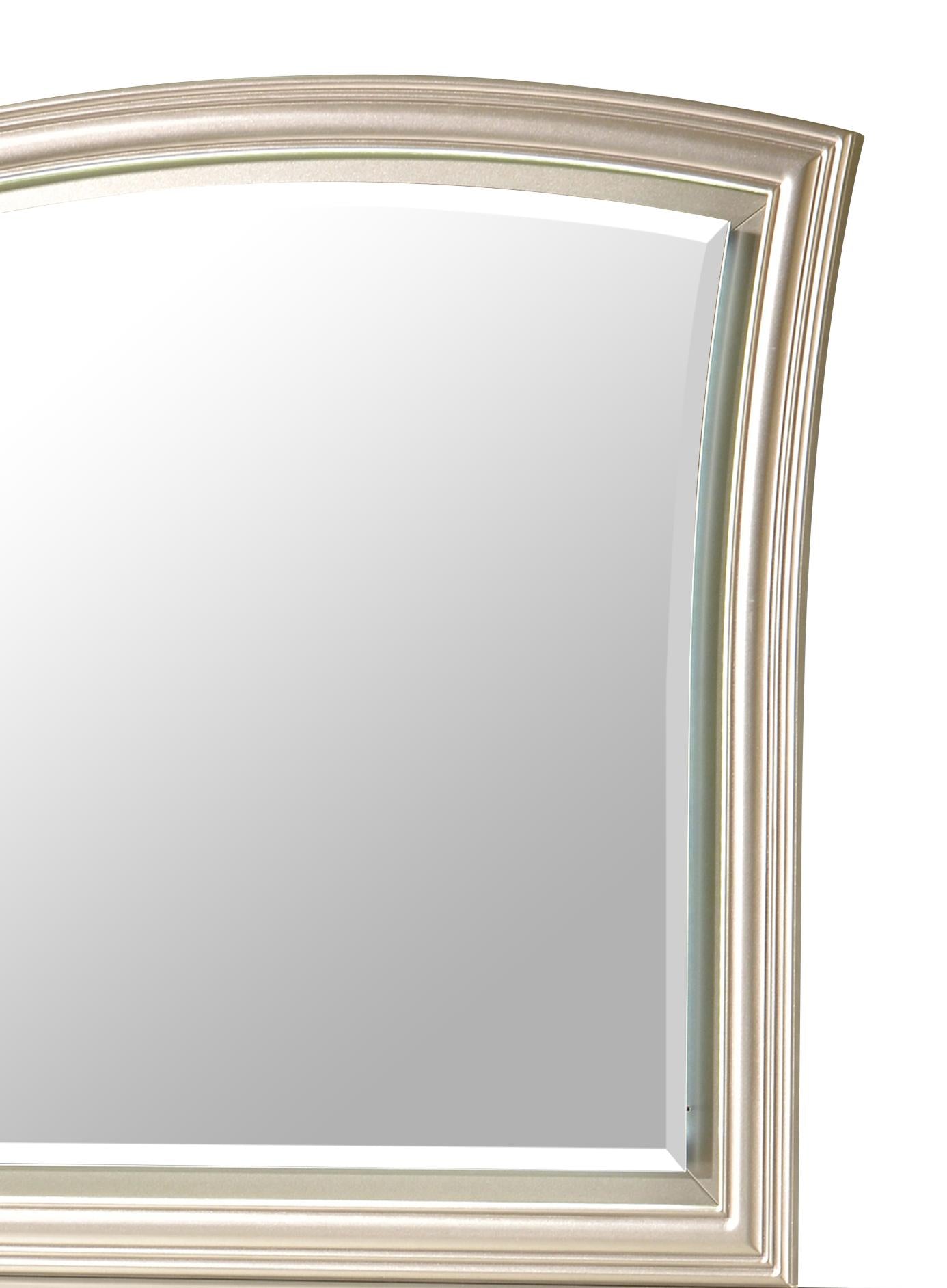 Faisal Transitional Style Mirror in Champagne finish Wood - ATL FURNITURE