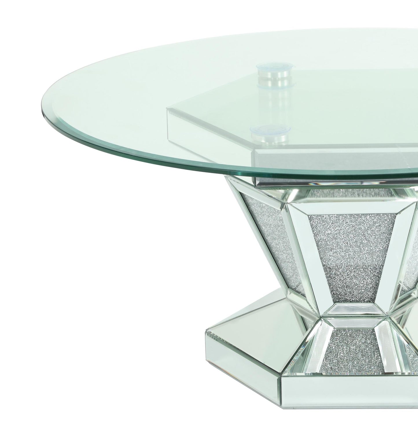 Diva Modern Style Glass Coffee Table with Silver fiinish - ATL FURNITURE