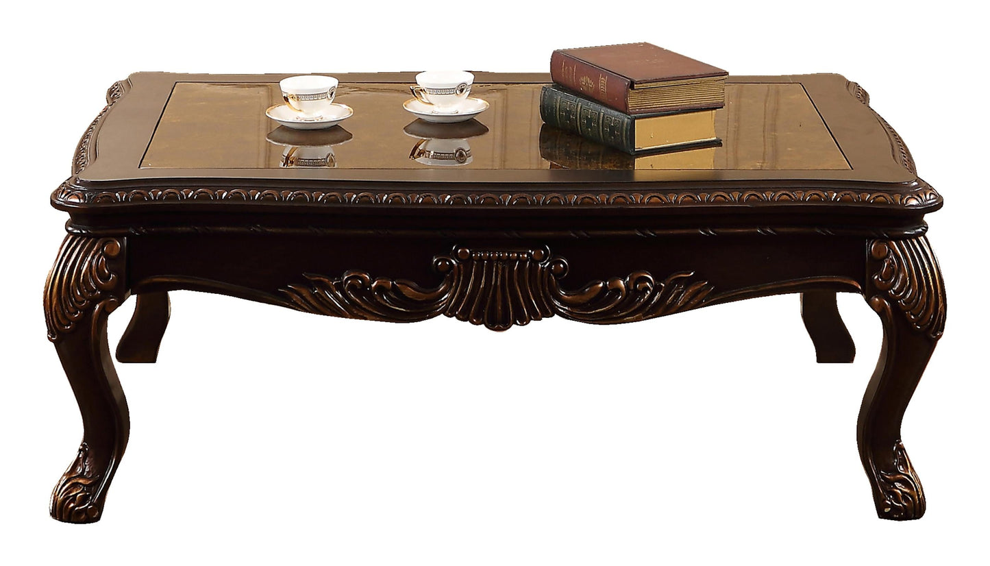 Alexa Traditional Style Coffee Table in Cherry finish Wood - ATL FURNITURE