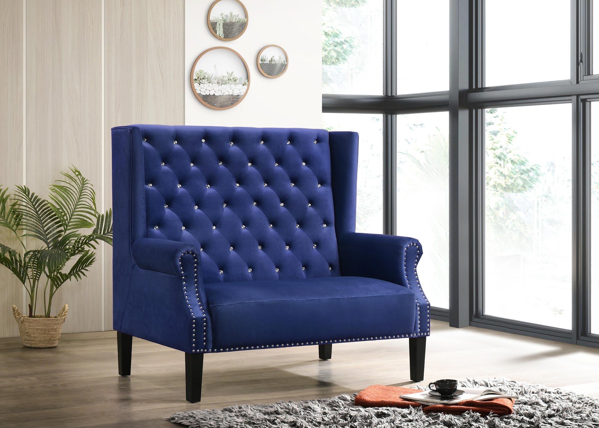 Lexi Transitional Style Blue Accent Chair - ATL FURNITURE