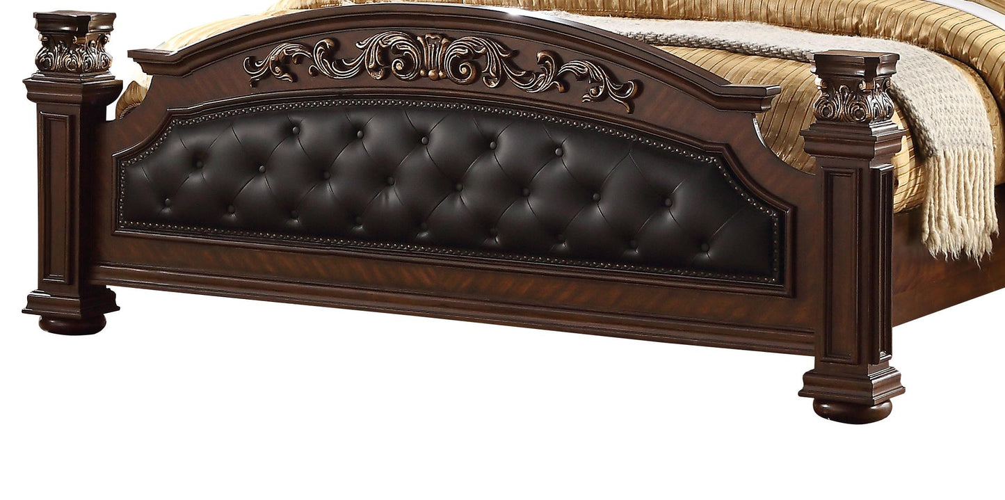 Aspen Traditional Style Queen Bed in Cherry finish Wood - ATL FURNITURE